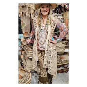 NWT A Rare Bird Magdalena Crocheted Duster O/S